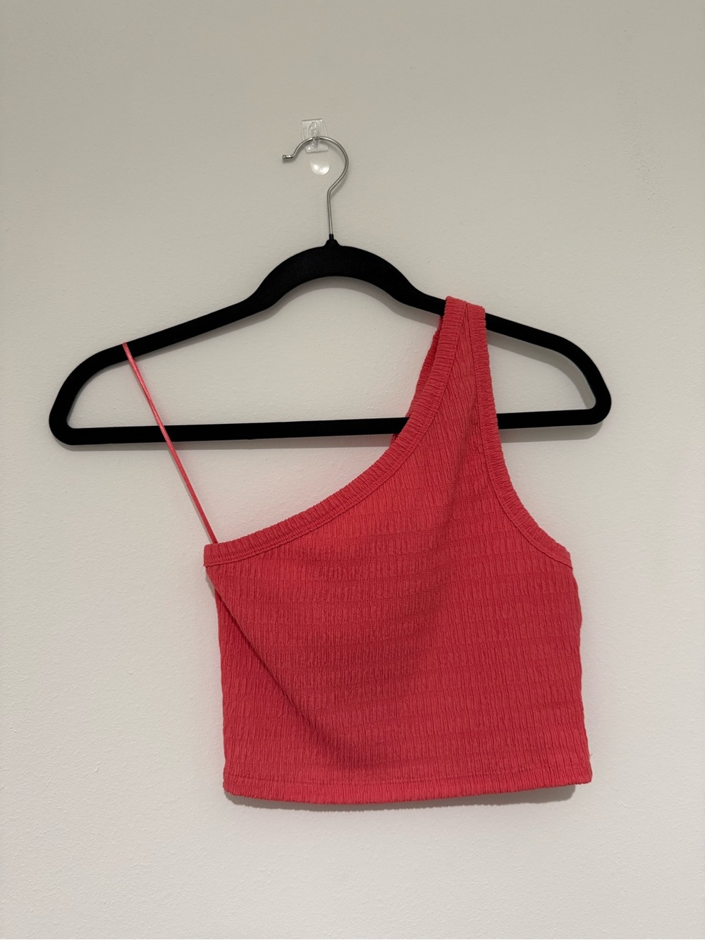 American Eagle Outfitters One-Shoulder Crop Top in Coral